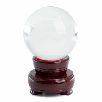 Feng Shui Kristallen Bol met Houten Voet (60 mm)