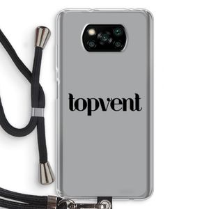 Topvent Grijs Zwart: Xiaomi Poco X3 NFC Transparant Hoesje met koord