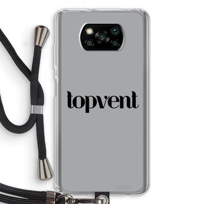 Topvent Grijs Zwart: Xiaomi Poco X3 NFC Transparant Hoesje met koord