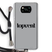 Topvent Grijs Zwart: Xiaomi Poco X3 NFC Transparant Hoesje met koord