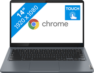 Lenovo IdeaPad Slim 3 Chrome 14IAN8 Chromebook 35,6 cm (14") Touchscreen Full HD Intel Core i3 N-series i3-N305 8 GB LPDDR5-SDRAM 256 GB eMMC Wi-Fi 6E (802.11ax) ChromeOS Grijs