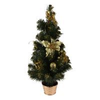 Kunstboom/kunst kerstboom met kerstversiering 60 cm - thumbnail
