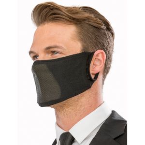 1x Wasbare antibacteriele gezichtsmaskers/mondkapjes zwart van ademende stof voor volwassenen   -