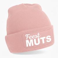 Apres ski muts voor volwassene - feest muts - roze - foute wintersport beanie