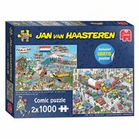 Jan van Haasteren Legpuzzel Traffic Chaos, 2x1000st. - thumbnail
