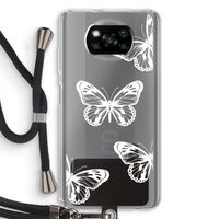 White butterfly: Xiaomi Poco X3 NFC Transparant Hoesje met koord