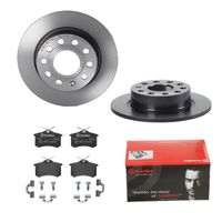 Remmenset, remschijf BREMBO, Remschijftype: Massief, Inbouwplaats: Achteras, u.a. für Seat, VW, Skoda, Audi - thumbnail