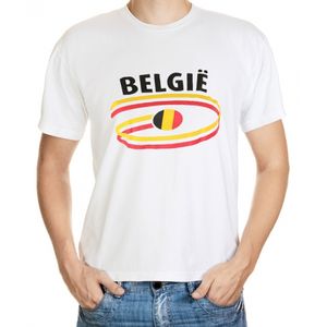 Wit heren t-shirt Belgie