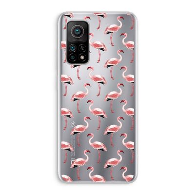 Flamingoprint groen: Xiaomi Mi 10T 5G Transparant Hoesje