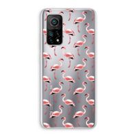 Flamingoprint groen: Xiaomi Mi 10T 5G Transparant Hoesje