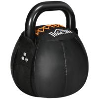 HOMCOM kettlebell van 8 kg, vloervriendelijke kettlebell voor gewichtheffen, zwart