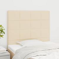 Hoofdborden 2 st 80x5x78/88 cm stof crèmekleurig