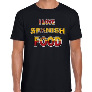 I love Spanish food t-shirt zwart voor heren