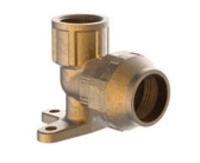 Kirchhoff Messing hoek muurplaat, 25 mm x 3/4"IT, klemkoppeling voor HDPE - 984836255