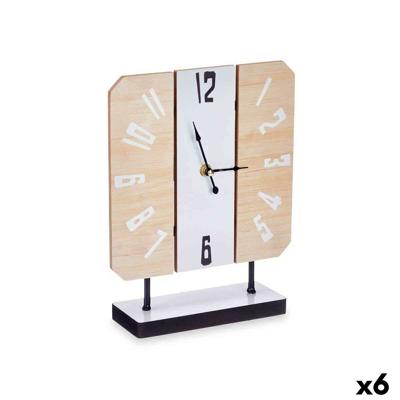 Tafelklok Gift Decor 22STC315-1 22STC315-1 Wit Hout (6 Stuks)