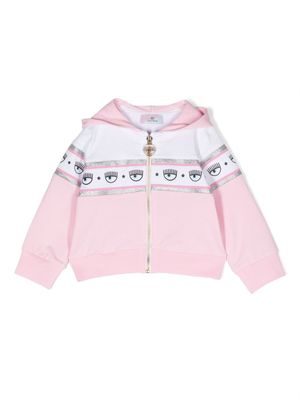 Chiara Ferragni Kids hoodie en coton à logo imprimé - Rose