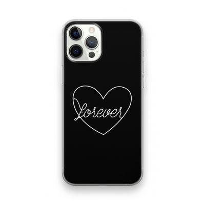 Forever heart black: iPhone 12 Pro Transparant Hoesje
