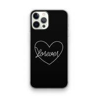 Forever heart black: iPhone 12 Pro Transparant Hoesje
