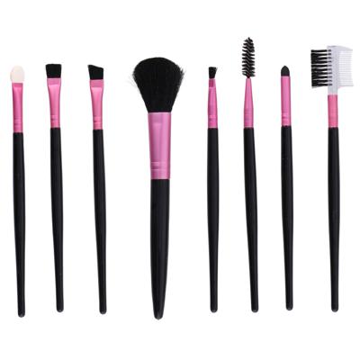 Schmink penselen - 8x stuks - kwasten setje - cosmetica en schmink - roze - synthetisch