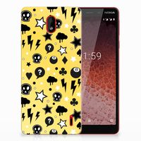 Silicone Back Case Nokia 1 Plus Punk Geel - thumbnail