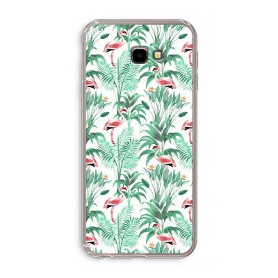 Flamingo bladeren: Samsung Galaxy J4 Plus Transparant Hoesje