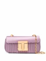TOM FORD sac à main tressé à plaque logo - Violet TOM FORD sac à main tressé à plaque logo - Violet