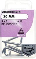 Schroefduimen 30mm rvs 6st - Deltafix