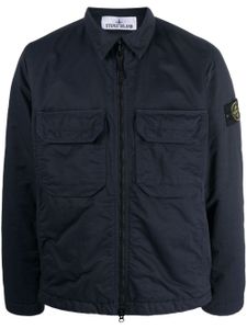 Stone Island Compass-patch shirt jacket - Bleu