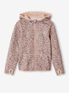 Sport sweatshirt met rits en bloemenprint in technisch materiaal roze, bedrukt