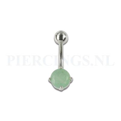 Navelpiercing met Jade edelsteen