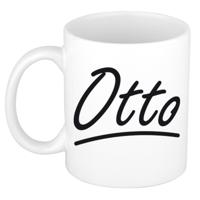 Otto Naam koffiemok - beker - met sierlijke letters - wit - 300 ml - Cadeau - Heren