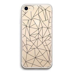 Geometrische lijnen zwart: iPhone 7 Transparant Hoesje
