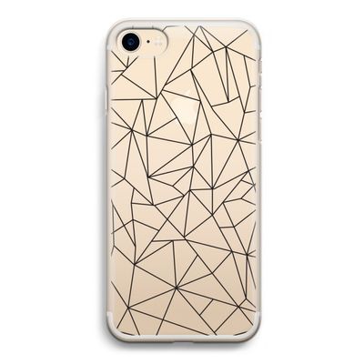 Geometrische lijnen zwart: iPhone 7 Transparant Hoesje