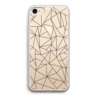 Geometrische lijnen zwart: iPhone 7 Transparant Hoesje