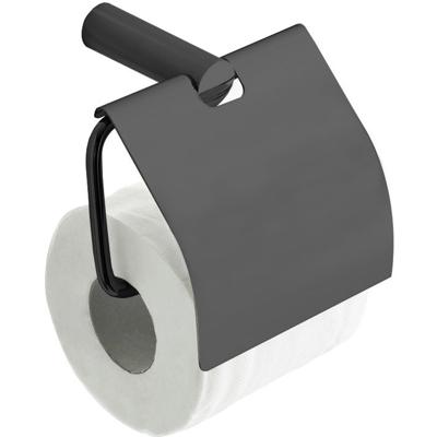 Wiesbaden Ida Toiletrolhouder met Klep - Gunmetal