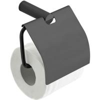 Wiesbaden Ida Toiletrolhouder met Klep - Gunmetal