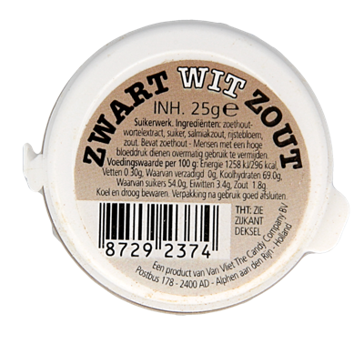 Van Vliet Zwart wit zout 25 Gram