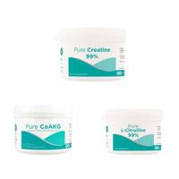 Spierkracht Prestatie Set - 1 x120 gram creatine, 1x 120 gram l-citrulline, 1x100 gram ca-akg Spierkracht Prestatie Set - 1 x120 gram creatine, 1x 120 gram l-citrulline, 1x100 gram ca-akg