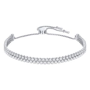 Swarovski 5221397 Armband Subtle Double zilverkleurig-wit