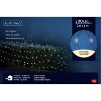 Lumineo kerstverlichting - lichtnet - 200 LED lampjes - warm wit - 100 x 260 cm - netverlichting