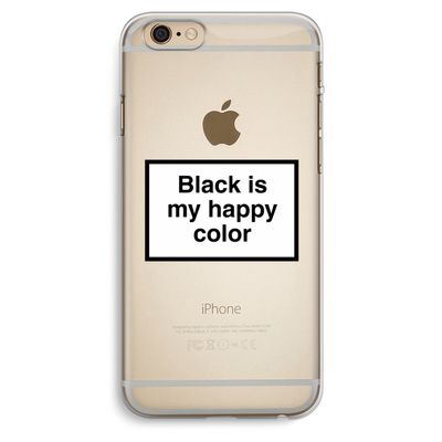 Black is my happy color: iPhone 6 Plus / 6S Plus Transparant Hoesje