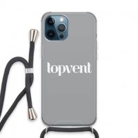 Topvent Grijs Wit: iPhone 13 Pro Max Transparant Hoesje met koord