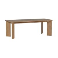 Woood Tablo eettafel rechthoek met afgeronde hoek 220x100 cm Transparant
