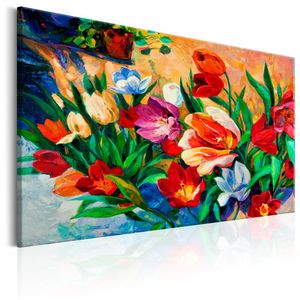 Schilderij - Kunst van kleuren: Tulpen