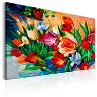 Schilderij - Kunst van kleuren: Tulpen