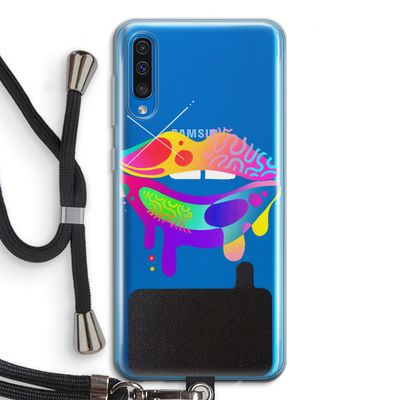 Lip Palette: Samsung Galaxy A50 Transparant Hoesje met koord