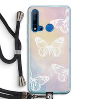 White butterfly: Huawei P20 Lite (2019) Transparant Hoesje met koord