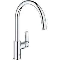 Keukenkraan - Chroom - Hoge C-vormige uitloop - Uittrekbare perlator - 360 draaibaar - Doorstroombegrenzer - GROHE Start Curve - 30562000