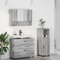 Badkamermeubelset met lade 3 pcs Grijs sonoma 76,5 x 35 x 64 cm
