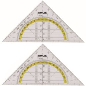 2x Wiskunde driehoek 14 cm